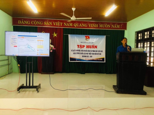 BTV Huyện đoàn tổ chức Tập huấn Luật thanh niên, tuyên truyền công tác PCCC và Chiến lược phát triển thanh niên Việt Nam giai đoạn 2021-2030